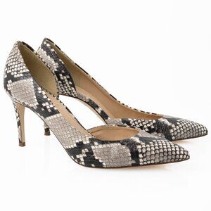J Crew Lucie Pumps Snakeskin Embossed Leather Size 6 Made in Italy